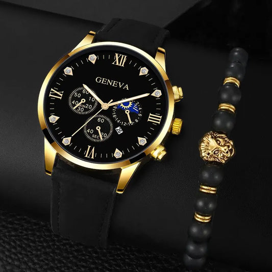 2pcs Luxury Mens Quartz Watches